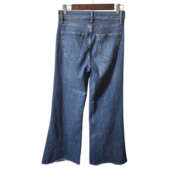 Pilcro Designed By Phila Womens 27' Blue Denim Wide-Leg High Rise Raw Hem Jeans - Picture 7 of 11